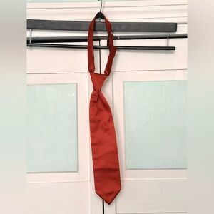 Burnt Orange Skinny Twill Tie Wedding Prom Tuxedo Pre Tied Boys Kids Youth